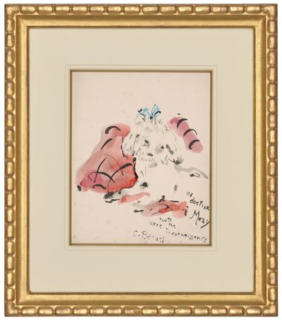 Petit chien (recto) (oljepastell, akvarell, pensel och tusch på papper) av Christian Bérard