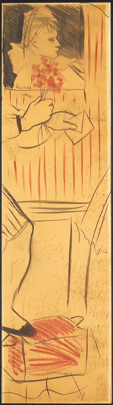 Triptyk (ritning av en älskares scen) (penna på papper) (se även 742028-30) av Christian Bérard