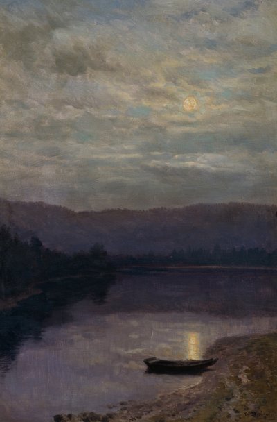 Moon Rise by the Solevatne (olja på duk) av Christian Eriksen Skredsvig