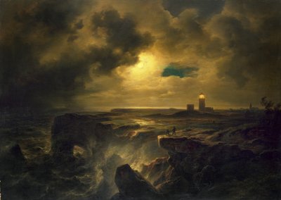Helgoland i månsken av Christian Ernst Bernhard Morgenstern