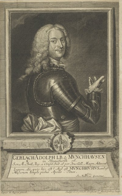 Porträtt av Gerlach Adolph von Munchausen 1688-1770, 1738. av Christian Friedrich Fritzsch
