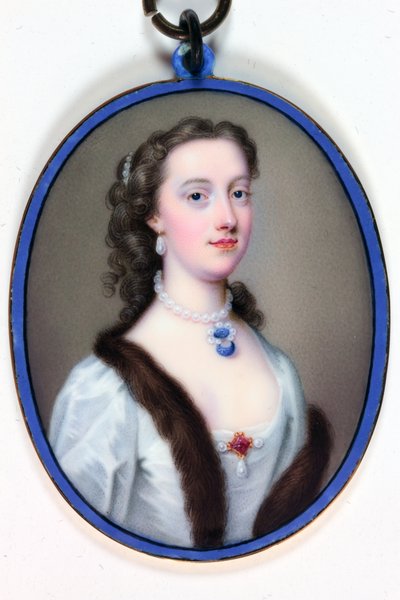 Lady Margaret Cavendish-Holles-Harley, hertiginna av Portland (emalj) av Christian Friedrich Zincke