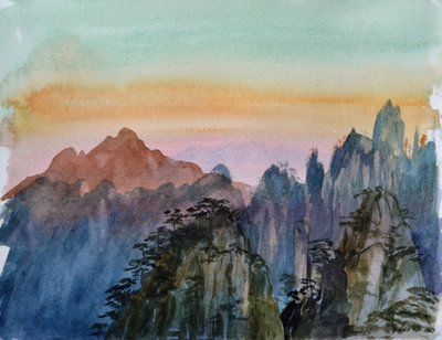 Buddhas Light II, 2015 (akvarell på papper) av Christian Furr