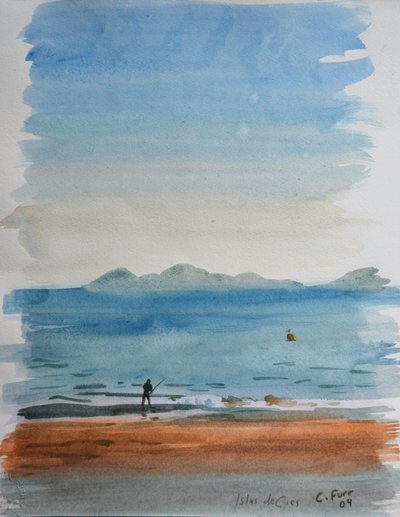Islas De Cies, 2013 (akvarell) av Christian Furr