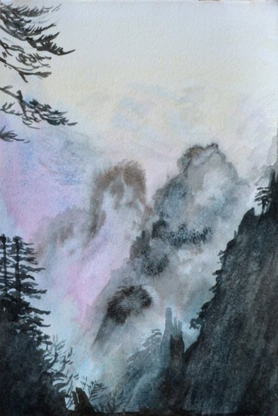 Starting to Believe (Pink), 2015 (akvarell på papper) av Christian Furr