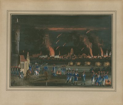 Franska arméns bombardering av Frankfurt am Main den 13 juli 1796 av Christian Georg Schütz the Younger
