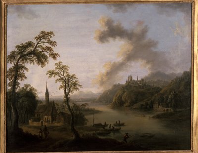 Flodlandskap av Christian Georg the Elder Schuetz