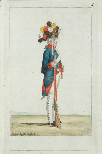 Grenadier vid Preobrazhensky-regementet, 1793 av Christian Gottfried Heinrich Geissler
