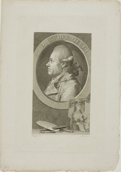 Porträtt av Daniel Chodowiecki av Christian Gottlieb Geyser