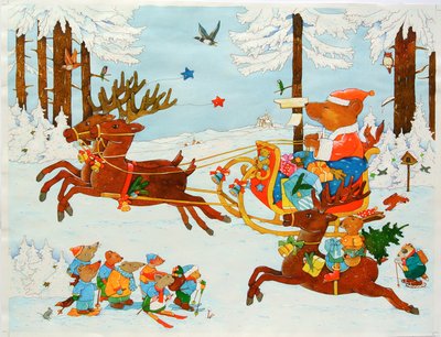 Julbjörn, 2011 (akvarell på papper) av Christian Kaempf