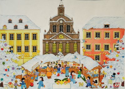 Julmarknad, 2001 (akvarell på papper) av Christian Kaempf