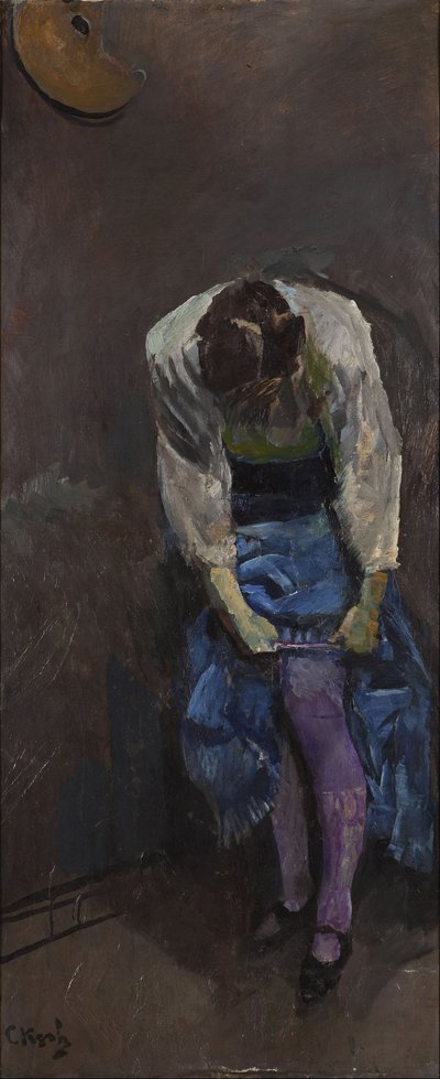 Flicka som binder sitt strumpeband av Christian Krohg