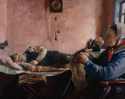 Interiör från ett fiskarhus i Skagen av Christian Krohg