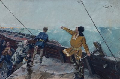 Leiv Eiriksson upptäcker Amerika av Christian Krohg