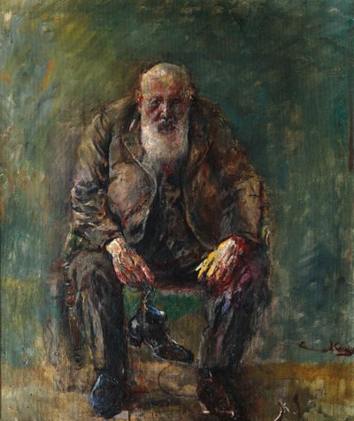 Självporträtt med stövlar, ca 1920 (målning) av Christian Krohg