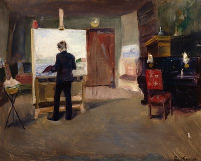 Målaren Nils Hansteen i ateljén av Christian Krohg