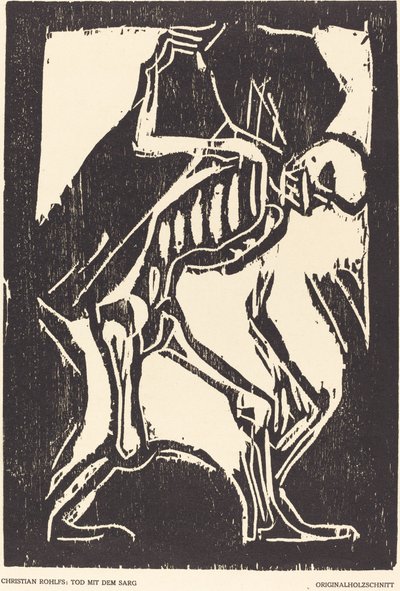 Döden med en kista, ca. 1917. av Christian Rohlfs