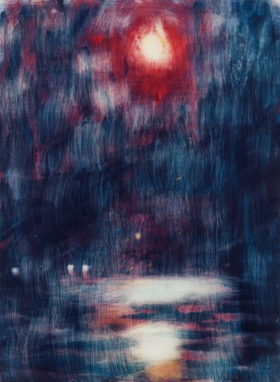 Månsken på Lago Maggiore; Mondschein am Lago Maggiore av Christian Rohlfs