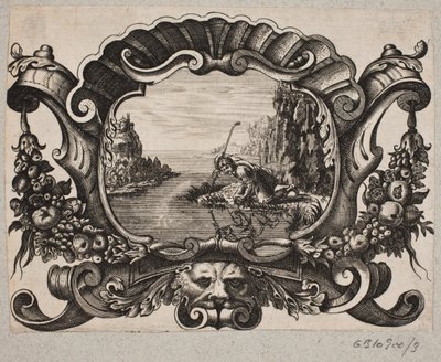 Emblem med en herde reflekterad i en sjö av Christian Rothgiesser