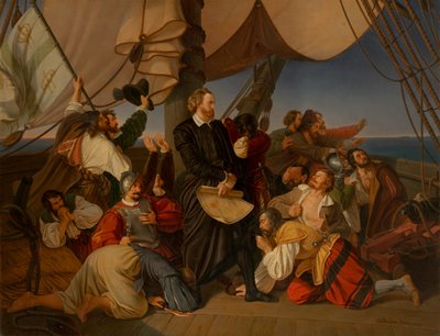 Columbus upptäcker Amerikas stränder, 1846 av Christian Ruben