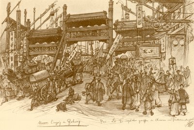 Portar i Peking, Kina, 1898. av Christian Wilhelm Allers
