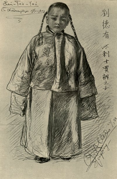 Lan-Tak-Yau - kinesisk pojke, Hong Kong, 1898. av Christian Wilhelm Allers