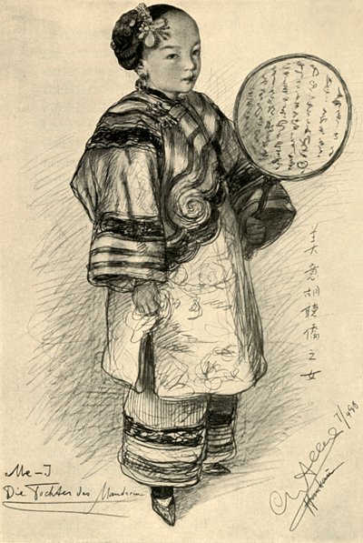 Me-J - dotter till en mandarin, Hankow, Kina, 1898. av Christian Wilhelm Allers