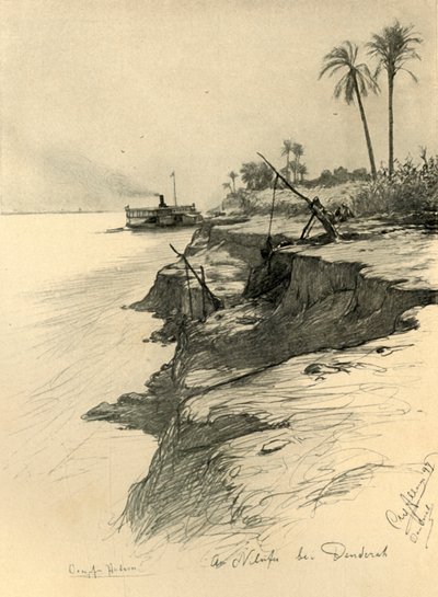 På Nilens strand vid Dendera, Egypten, 1898. av Christian Wilhelm Allers