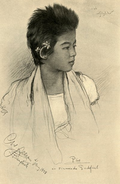 Päo - tonårsflicka, Bangkok, 1898. av Christian Wilhelm Allers