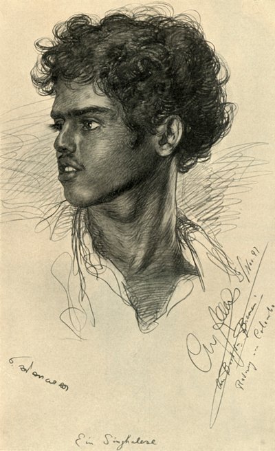 Singalesisk man, Colombo, Ceylon, 1898. av Christian Wilhelm Allers