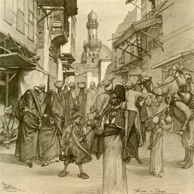 Gata i Kairo, 1898. av Christian Wilhelm Allers