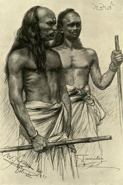 Tamilska män, Colombo, Ceylon, 1898. av Christian Wilhelm Allers