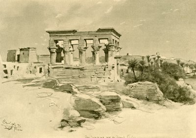 Isis-templet och Trajanus kiosk på ön Philae, Egypten, 1898. av Christian Wilhelm Allers