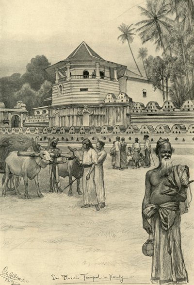 Tandens tempel, Kandy, Ceylon, 1898. av Christian Wilhelm Allers