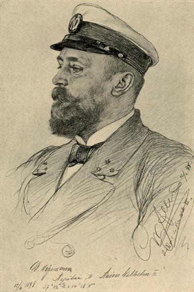 Kaptenen på "Kaiser Wilhelm II", 1898. av Christian Wilhelm Allers