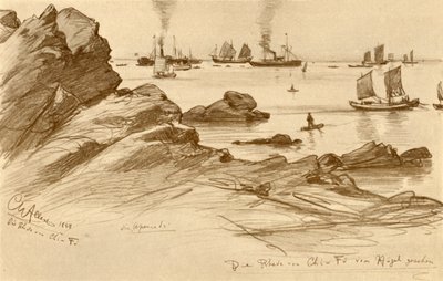 Vägarna vid Chefoo sett från kullarna, Kina, 1898. av Christian Wilhelm Allers