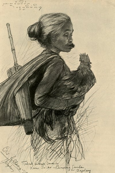 Kvinna som tuggar tobak, Magelang, Java, 1898. av Christian Wilhelm Allers