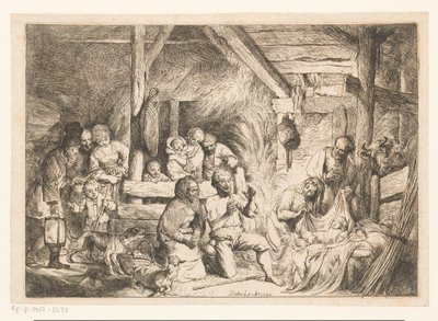 Tillbedjan av herdarna av Christian Wilhelm Ernst Dietrich