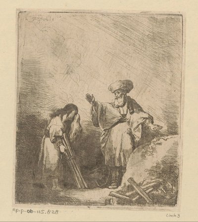 Abraham talar till Isak före offret av Christian Wilhelm Ernst Dietrich