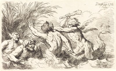 Kämpar mot Tritons av Christian Wilhelm Ernst Dietrich