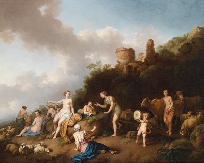 Diana och hennes nimfs av Christian Wilhelm Ernst Dietrich