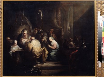 ""Omskärelsen"" (Omskärelse) Målning av Christian Wilhelm Ernst Dietrich (1712-1774) 1763 Statens konstmuseum Tula Ryssland av Christian Wilhelm Ernst Dietrich