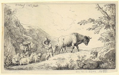 Landskap med den helige Franciskus av Christian Wilhelm Ernst Dietrich
