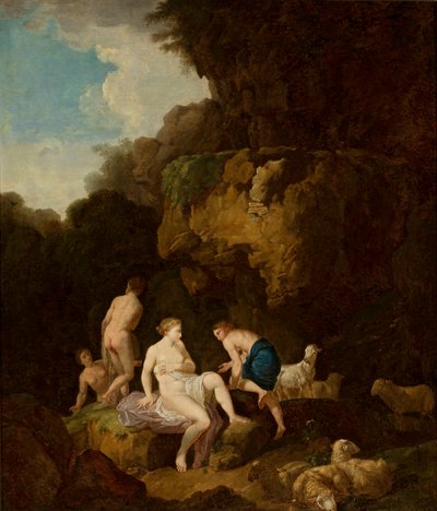 Nymfer i en klippgrotta av Christian Wilhelm Ernst Dietrich