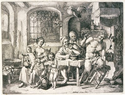 Satyr och bönder av Christian Wilhelm Ernst Dietrich