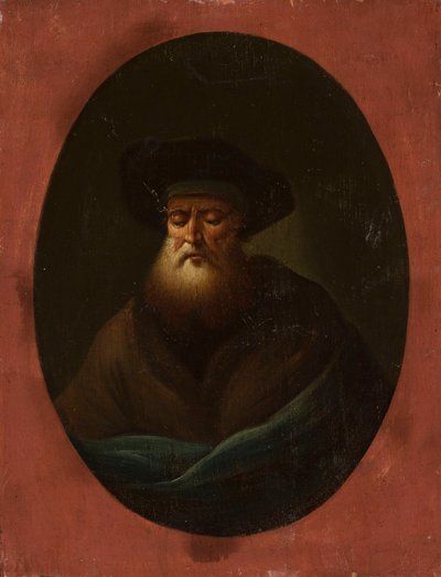 Gammal man med blått tyg av Christian Wilhelm Ernst Dietrich