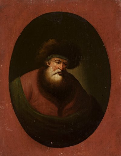 Gammal man med grönt tyg av Christian Wilhelm Ernst Dietrich