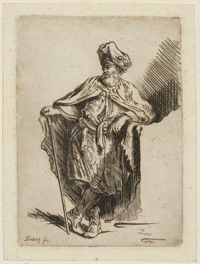 Stående orientalisk kvinna av Christian Wilhelm Ernst Dietrich