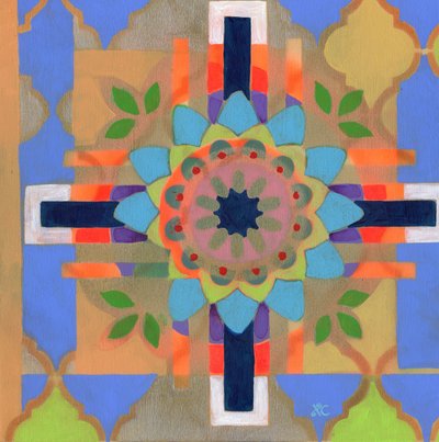 Meditation 25, ca 2017 Akryl på pannå av Christina Saj
