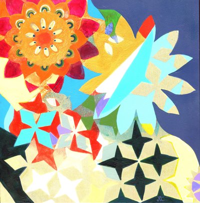 Meditation 36, ca 2017 (akryl på pannå) av Christina Saj